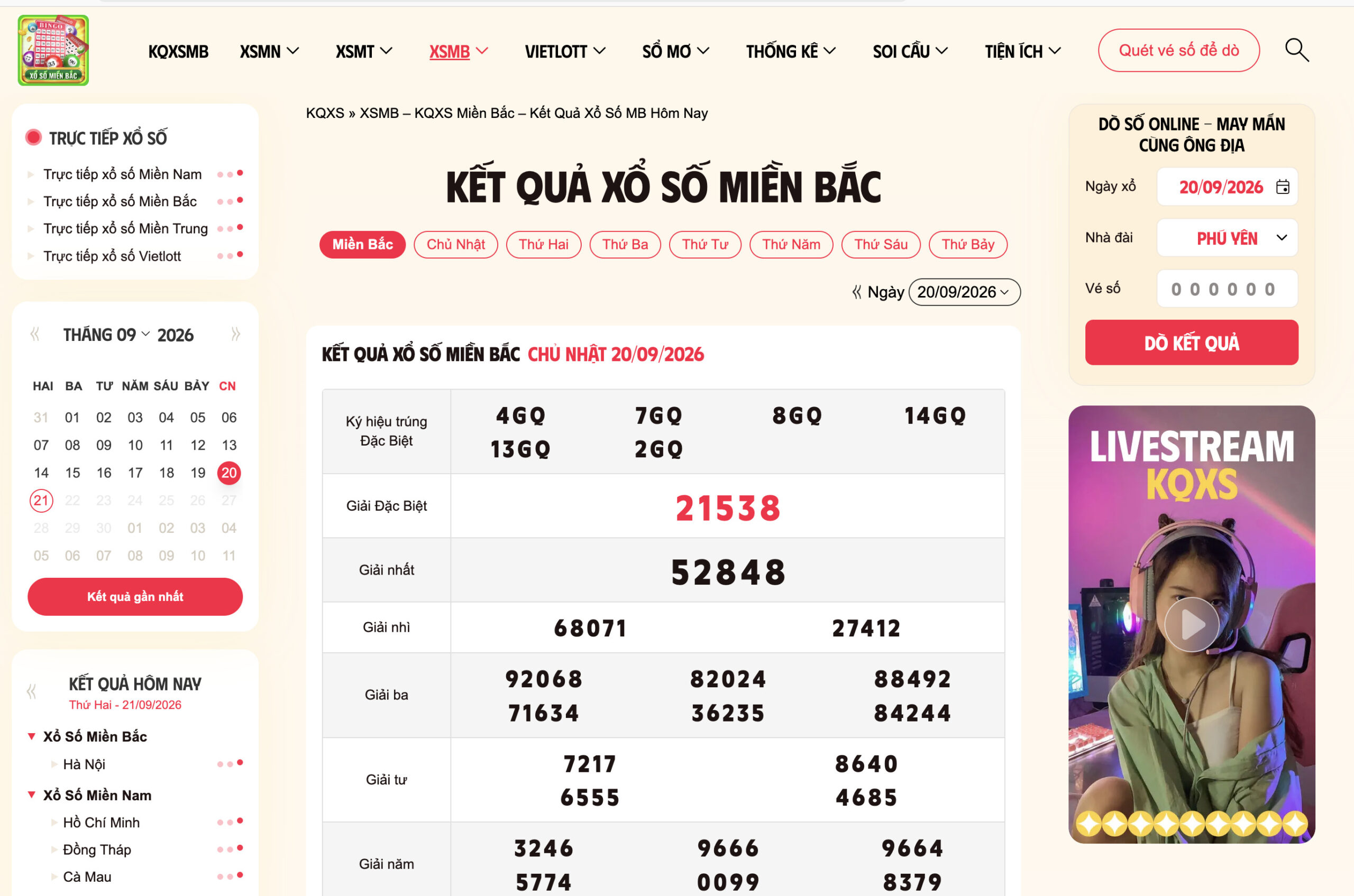 Trang web xem kết quả xổ số Miền Bắc nhanh theo thời gian thực 4 Xem xổ số miền bắc ttheo thời gian thực tại website Ketquaxosomienbac.net